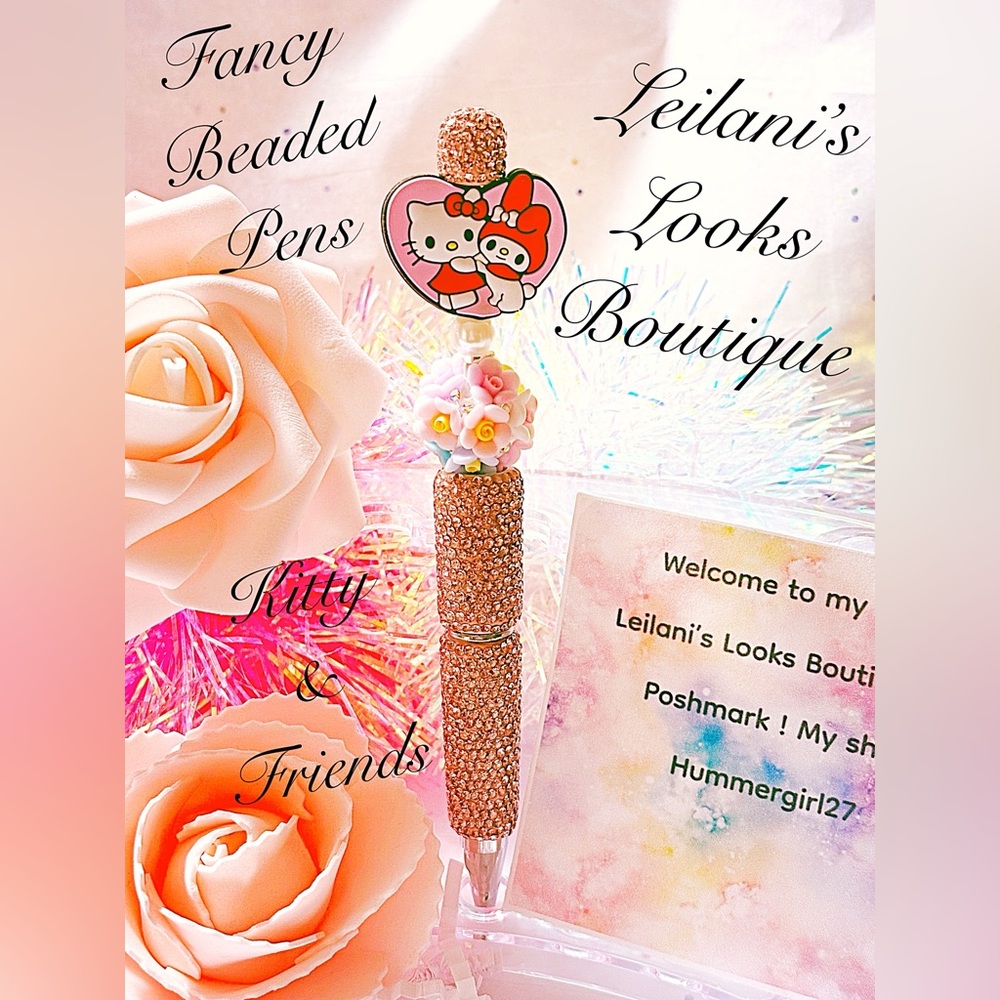 Fancy beaded pen/gifts/heart/hello kitty/flower beads/